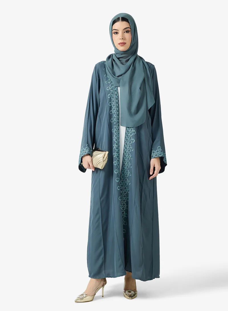 Embroidered Abaya With Sheila